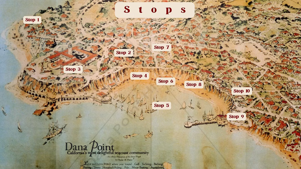 Rustic Map with Labeled Stops