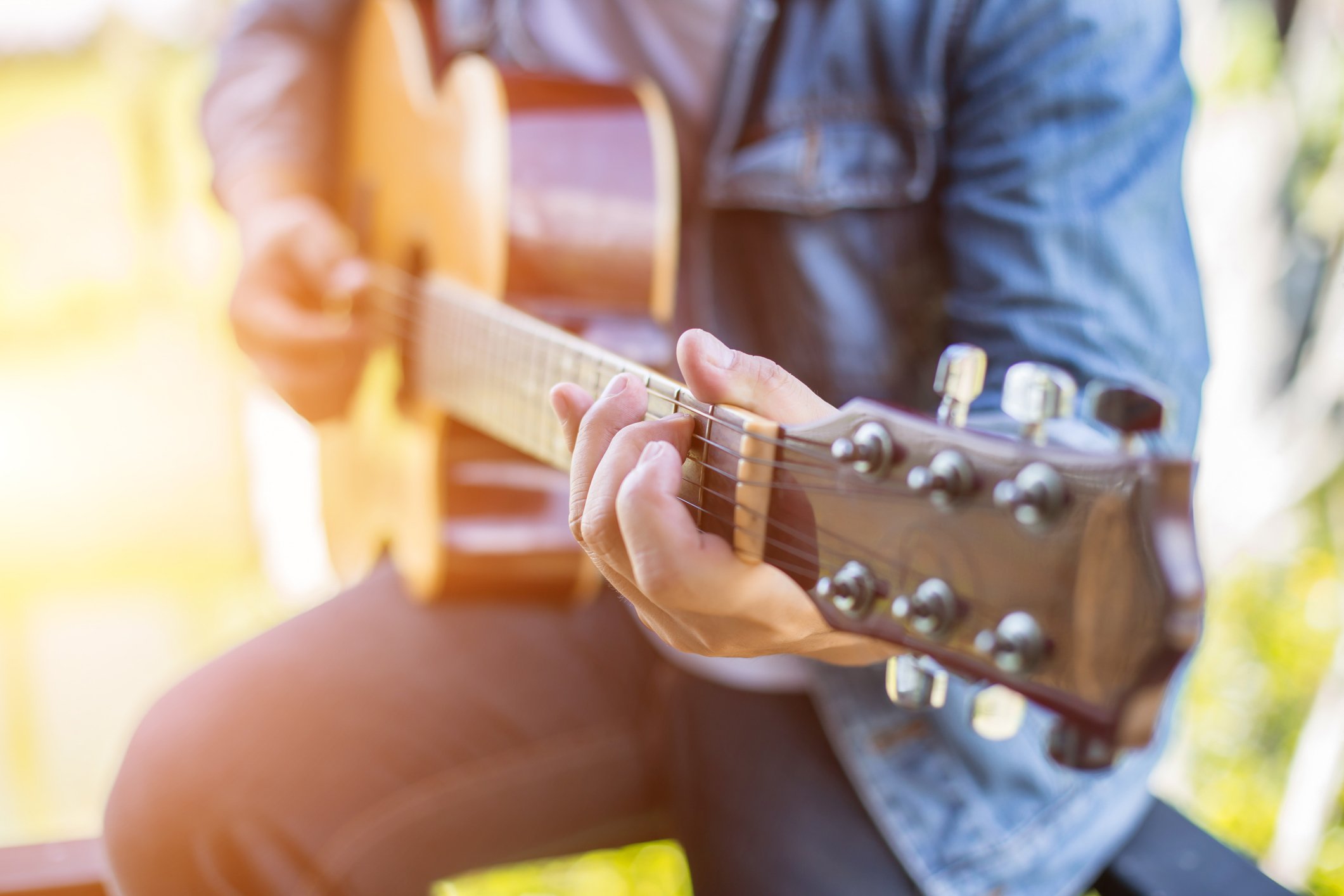Closeup Acoustic Guitar