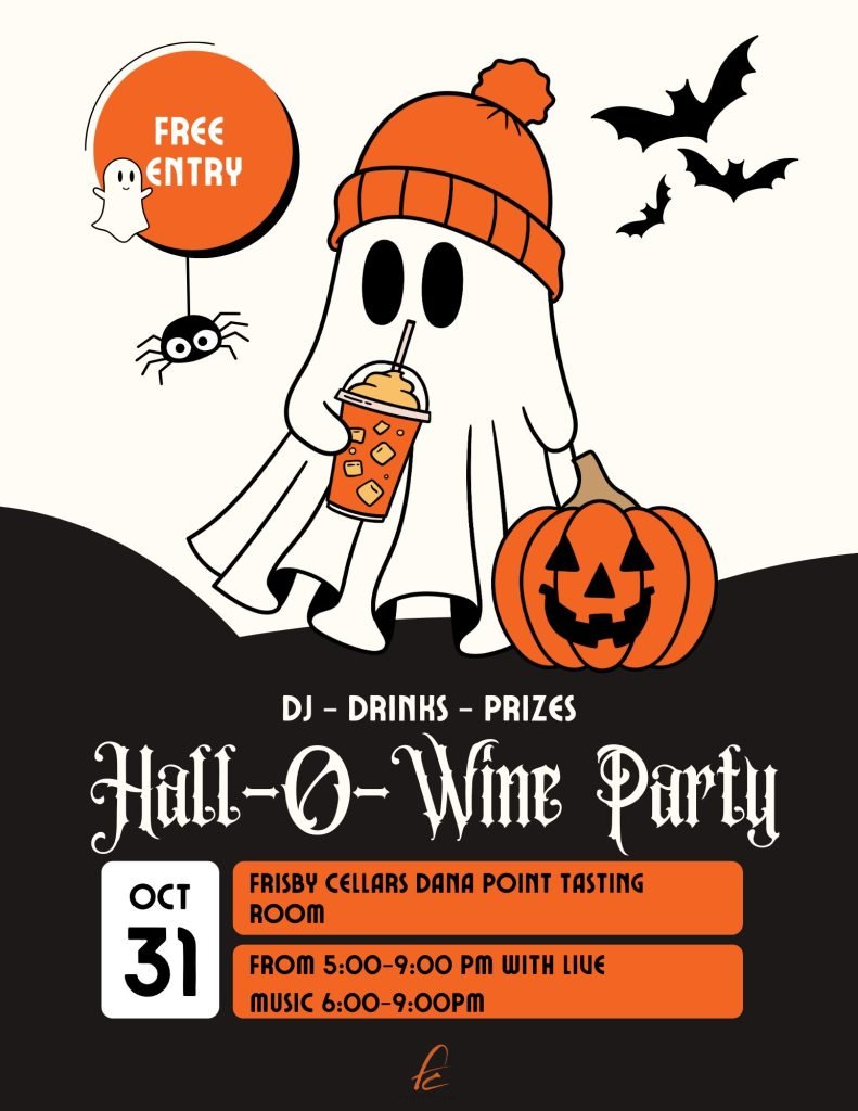 Event Flyer for Hall-O-Wine Party Oct 31